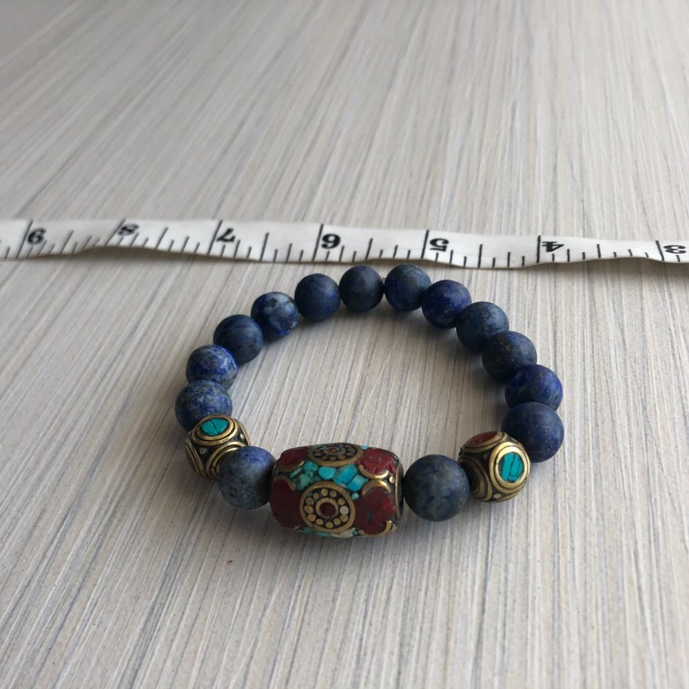 Lapis blue stretch bracelet